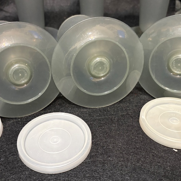 Vintage 6 TUPPERWARE Sheer Grey Tall Dessert Parfait Cups #754 & Lids #296 - Picture 5 of 7